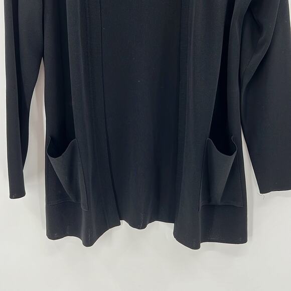 Misook Women's Ribbed Open Front Cardigan - Black - Small - Picture 3 of 5